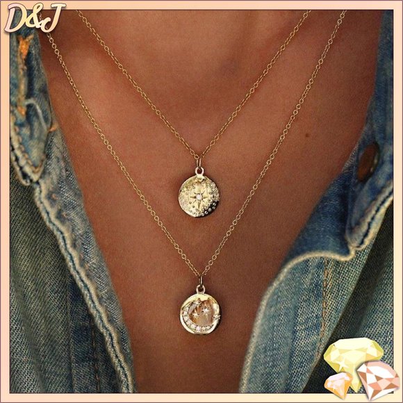 Diamonds & Jules Jewelry - 💎✨ Sun and Moon Medallion Necklace